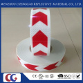 Fita reflexiva de PVC seta vermelha e branca com estrutura de cristal